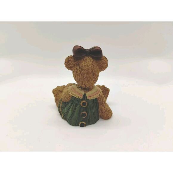 Teddy Bear Figurine by Young's - June Birthstone Amethyst Strawberry - 2 Inches - Picture 2 of 6